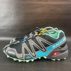 Salomon Speedcross 3 Womens size 6.5 Black Blue Trail Running Hiking Shoes